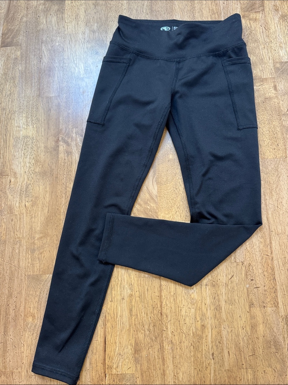 Athletic Works Black High-Waist Leggings with Side Pockets